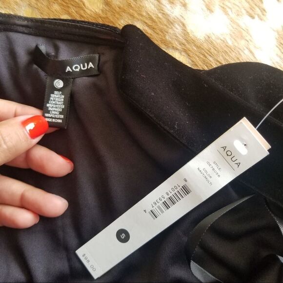 NEW AQUA Exclusive sequined striped mini dress S - Picture 12 of 15